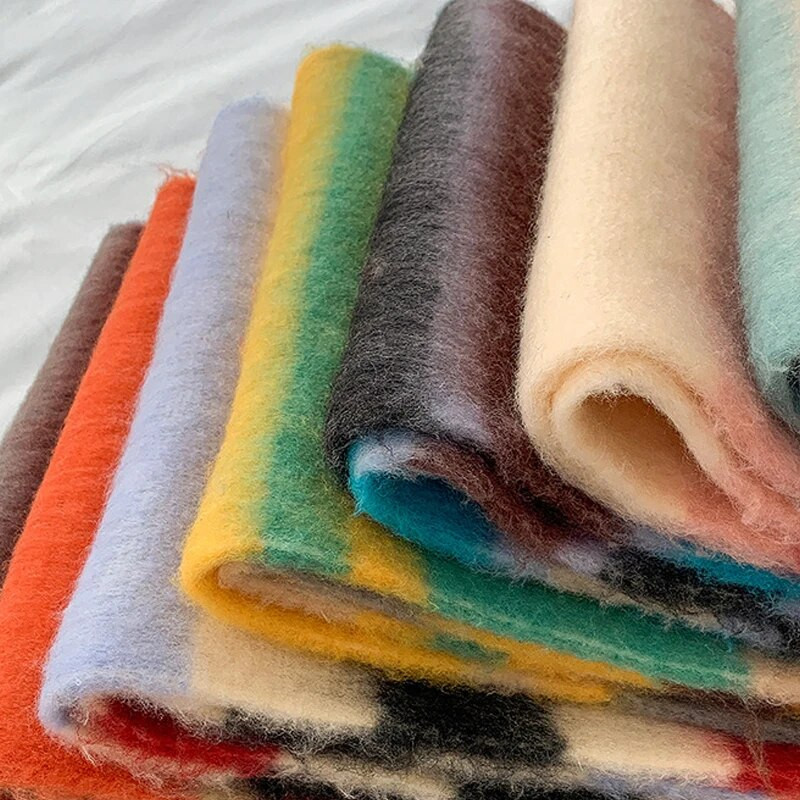 Veliki zdepasti karirani šal, kockasti šareni preveliki šalovi, mekana velika kašmirska vunena debela zimska topla deka za žene