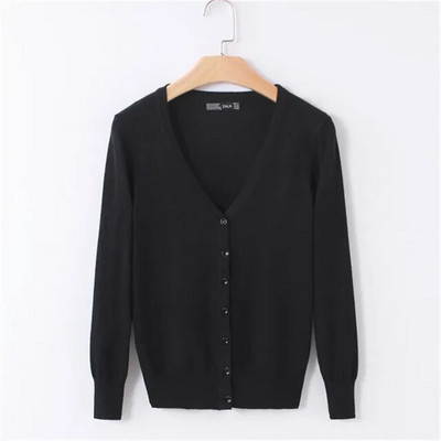 Kampsun Kootud kardigan-nööbiga jope 2022. aasta sügisene V-kaelusega avara, suurte pikkade varrukatega vabaaja topid naistele kampsun 6XL