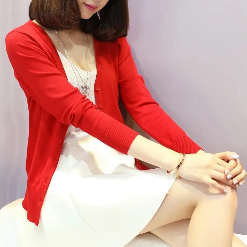 Kampsun Kootud kardigan-nööbiga jope 2022. aasta sügisene V-kaelusega avara, suurte pikkade varrukatega vabaaja topid naistele kampsun 6XL