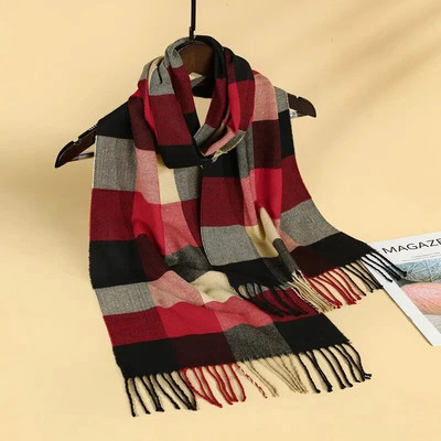 Ženske Tople Klasične Karirane Šalove Modne Ležerne Kašmir Par Rešetkaste Zimske Muške Poslovni Uniseks prigušivač hidžab 30cm*190cm