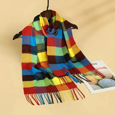 Ženske Tople Klasične Karirane Šalove Modne Ležerne Kašmir Par Rešetkaste Zimske Muške Poslovni Uniseks prigušivač hidžab 30cm*190cm