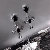 Gotički veliki detaljni križ Crno svrdlo Naušnice s draguljima Punk Nakit za Noć vještica Kreativnost Moda Prekrasan izrazni ženski dar