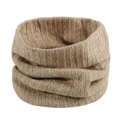 Jednobojni šareni vratni šal Zima Žene Muškarci Vuneni pleteni debeli topli šalovi s prstenom, otporni na vjetar, Pamuk, uniseks