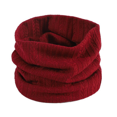 Jednobojni šareni vratni šal Zima Žene Muškarci Vuneni pleteni debeli topli šalovi s prstenom, otporni na vjetar, Pamuk, uniseks