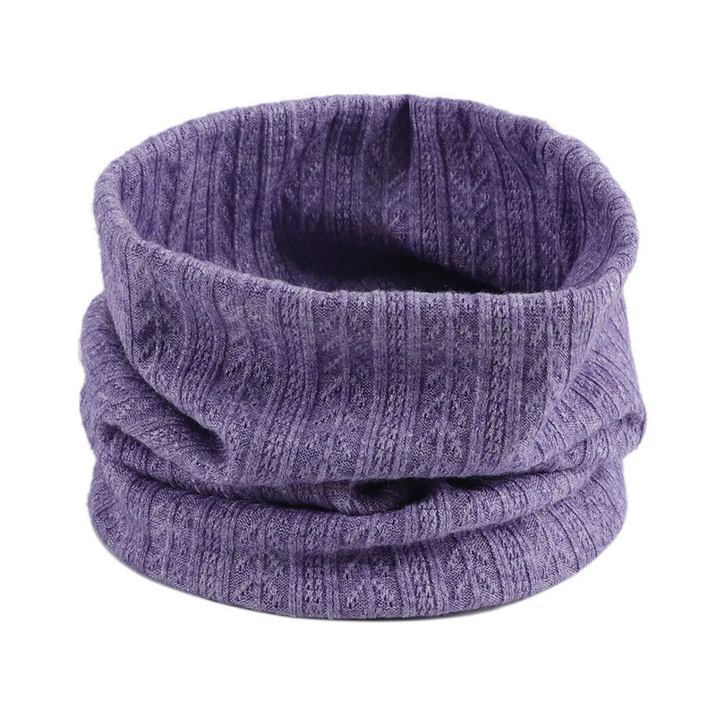 Jednobojni šareni vratni šal Zima Žene Muškarci Vuneni pleteni debeli topli šalovi s prstenom, otporni na vjetar, Pamuk, uniseks