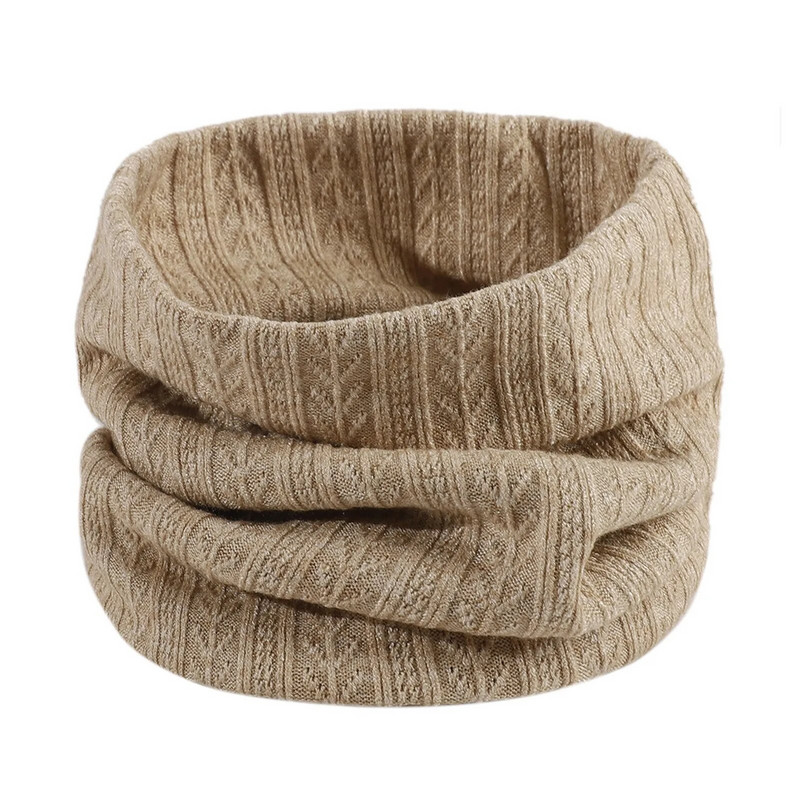 Jednobojni šareni vratni šal Zima Žene Muškarci Vuneni pleteni debeli topli šalovi s prstenom, otporni na vjetar, Pamuk, uniseks