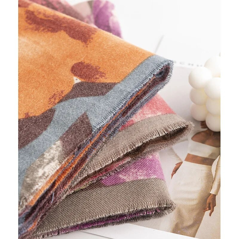 Ziedu šalle Sieviešu šalle, īpaši mīksta modes šalle, gara, viegla, silta šalle, šalles aptinums