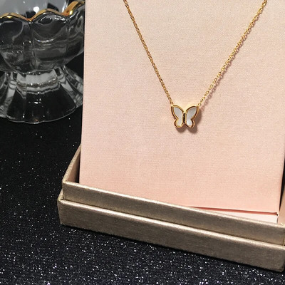 Колие Kpop Heart French Lucky Bean Love Clavicle Chain Корейско просто женско двуслойно колие Женска висулка за жени