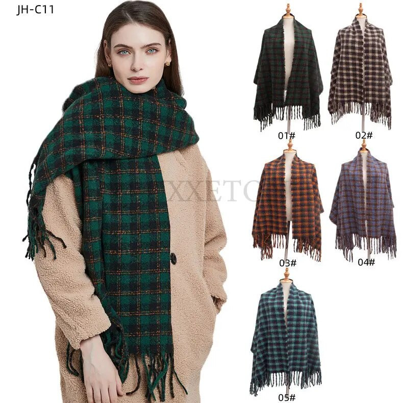 Luksusa vilnas pončo sieviešu dizaineru leoparda apdruka Pashmina šalles un šalles sievietēm ziemas kaklā, silti ietīšana, mīksta segas apmetnis