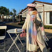 Karirani šalovi za žene zime, dugi šalovi za žene s resama, super mekani šalovi za žene zime