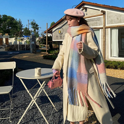 Karirani šalovi za žene zime, dugi šalovi za žene s resama, super mekani šalovi za žene zime