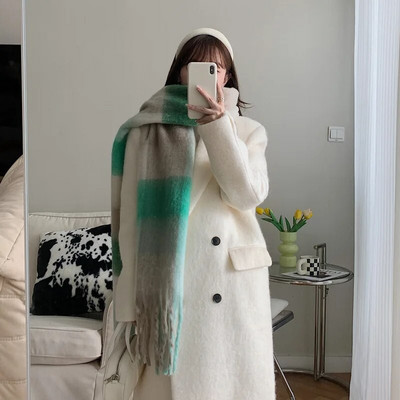 Karirani šalovi za žene zime, dugi šalovi za žene s resama, super mekani šalovi za žene zime