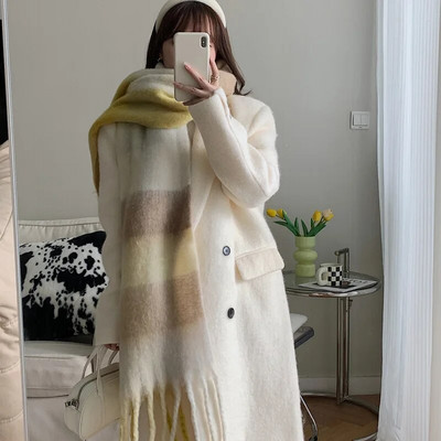 Karirani šalovi za žene zime, dugi šalovi za žene s resama, super mekani šalovi za žene zime