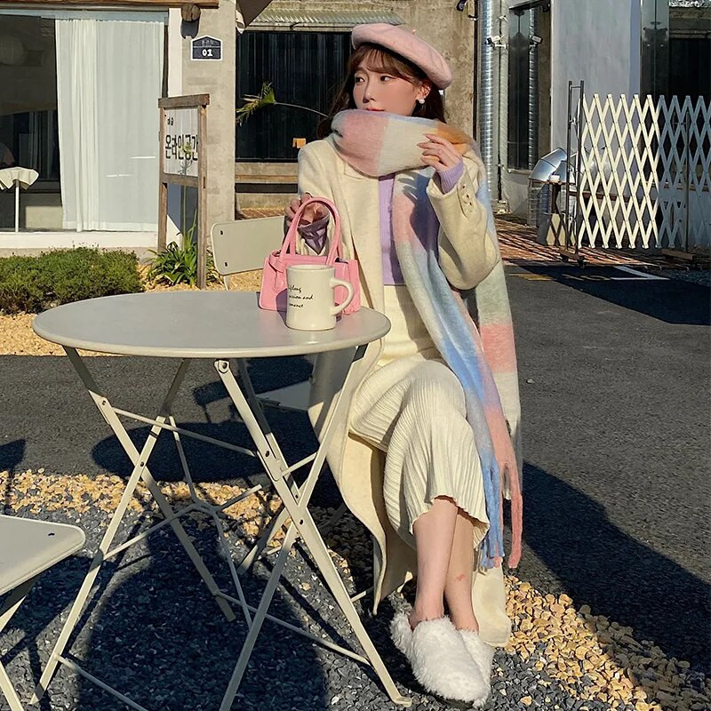 Karirani šalovi za žene zime, dugi šalovi za žene s resama, super mekani šalovi za žene zime