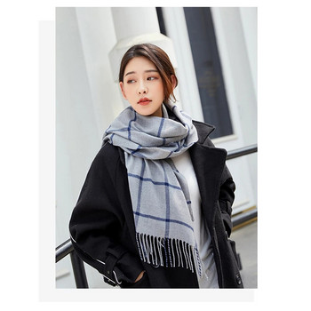 Изкуствени кашмирени шалове за жени есен и зима удебелен термичен ток велурен шал Корейска версия на вълнен шал P01