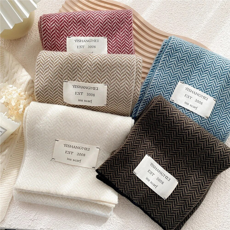Ziemas silts lakats Sieviešu dizains vienkrāsains adīšana biezas šalles Sieviešu mīksts balts melns zils ins Neckercheif Pashmina šalle