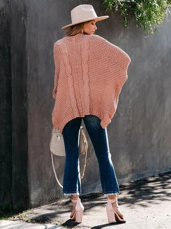 Fitshinling Batwing μανίκι BOHO Πλεκτές τσέπες για γιορτές Oversize Χειμερινό παλτό Twist Loose Vintage μακριές ζακέτες Γυναικείες