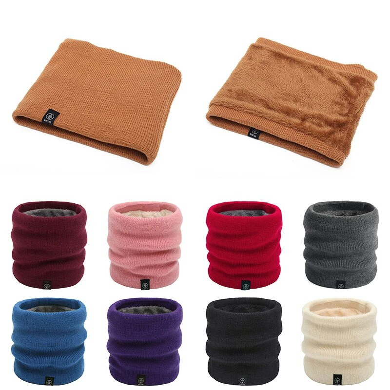 Naiste kootud sall Solid Cashmer-like Talve Snood Sallid Naiste Villane Hoia soojas Villane karusnahk Paks Unisex Meeste Kaelasallid Rõngas