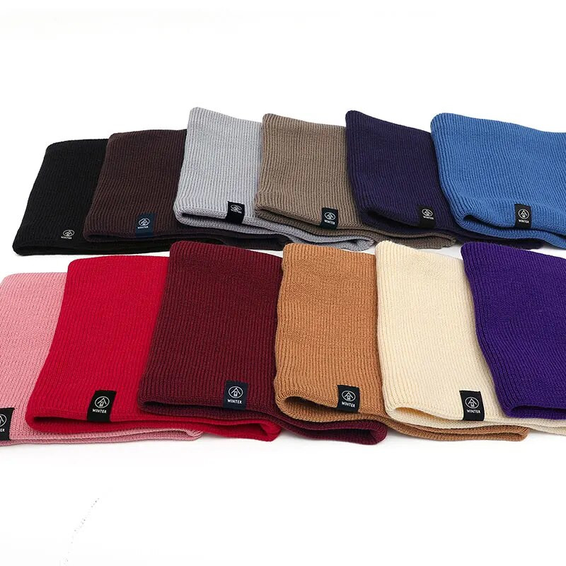 Naiste kootud sall Solid Cashmer-like Talve Snood Sallid Naiste Villane Hoia soojas Villane karusnahk Paks Unisex Meeste Kaelasallid Rõngas