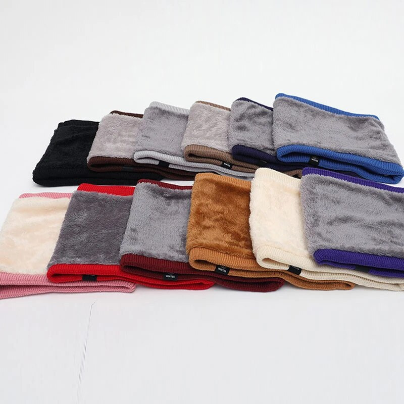 Naiste kootud sall Solid Cashmer-like Talve Snood Sallid Naiste Villane Hoia soojas Villane karusnahk Paks Unisex Meeste Kaelasallid Rõngas