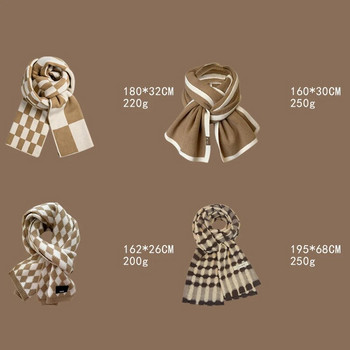 Дамски шал в кафяв стил, модни карирани шалове, решетка, зима, есен, топла решетка, големи шалове, подаръци