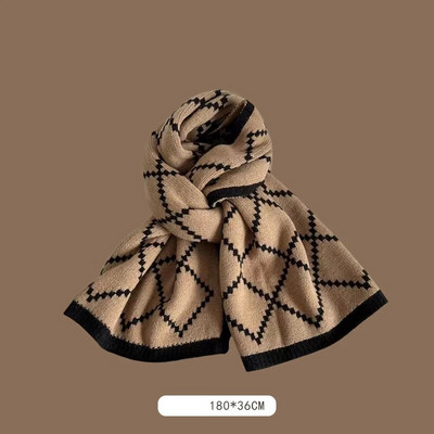 Ženski šal u smeđem stilu, modni karirani šalovi, rešetkasti zima, jesen, topli rešetkasti veliki šalovi, darovi