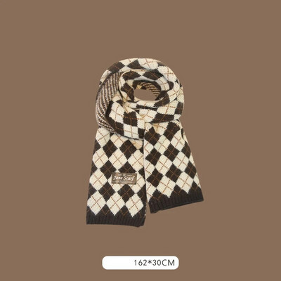 Ženski šal u smeđem stilu, modni karirani šalovi, rešetkasti zima, jesen, topli rešetkasti veliki šalovi, darovi