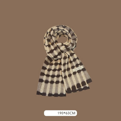 Ženski šal u smeđem stilu, modni karirani šalovi, rešetkasti zima, jesen, topli rešetkasti veliki šalovi, darovi