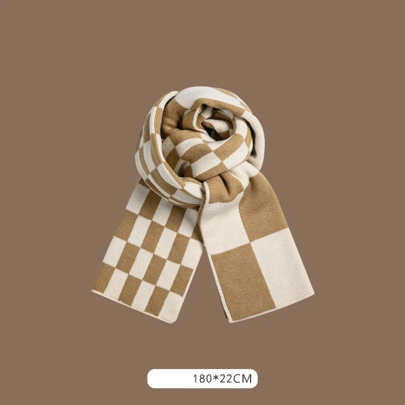 Ženski šal u smeđem stilu, modni karirani šalovi, rešetkasti zima, jesen, topli rešetkasti veliki šalovi, darovi