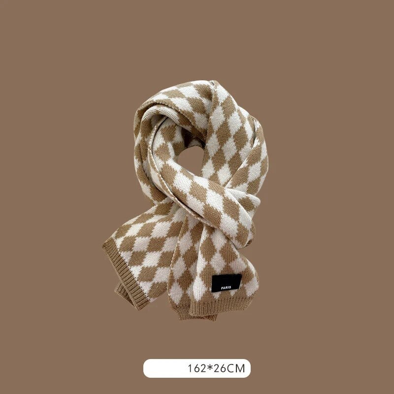 Ženski šal u smeđem stilu, modni karirani šalovi, rešetkasti zima, jesen, topli rešetkasti veliki šalovi, darovi