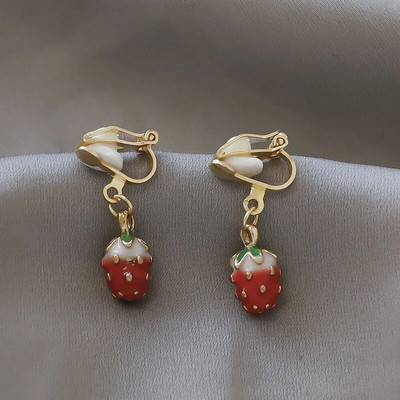 Naušnice s kopčom u korejskom stilu Naušnice s štipaljkom bez probušenih naušnica Moda za rođendansku zabavu u obliku cvjetnog srca Slatke naušnice s kopčom za uši Poklon