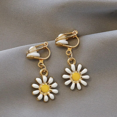 Naušnice s kopčom u korejskom stilu Naušnice s štipaljkom bez probušenih naušnica Moda za rođendansku zabavu u obliku cvjetnog srca Slatke naušnice s kopčom za uši Poklon