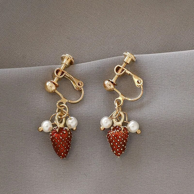 Naušnice s kopčom u korejskom stilu Naušnice s štipaljkom bez probušenih naušnica Moda za rođendansku zabavu u obliku cvjetnog srca Slatke naušnice s kopčom za uši Poklon