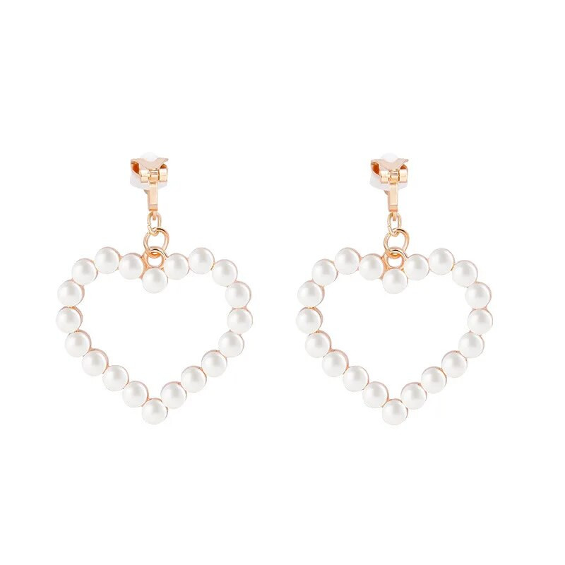 Naušnice s kopčom u korejskom stilu Naušnice s štipaljkom bez probušenih naušnica Moda za rođendansku zabavu u obliku cvjetnog srca Slatke naušnice s kopčom za uši Poklon