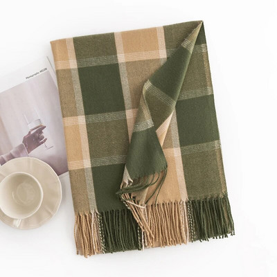 Γυναικείο φουλάρι, Μοδάτα μακριά καρό σάλια, μεγάλο πλέγμα Χειμερινά ζεστά κασκόλ Μεγάλα κασκόλ Δώρα για γυναίκες, κορίτσια