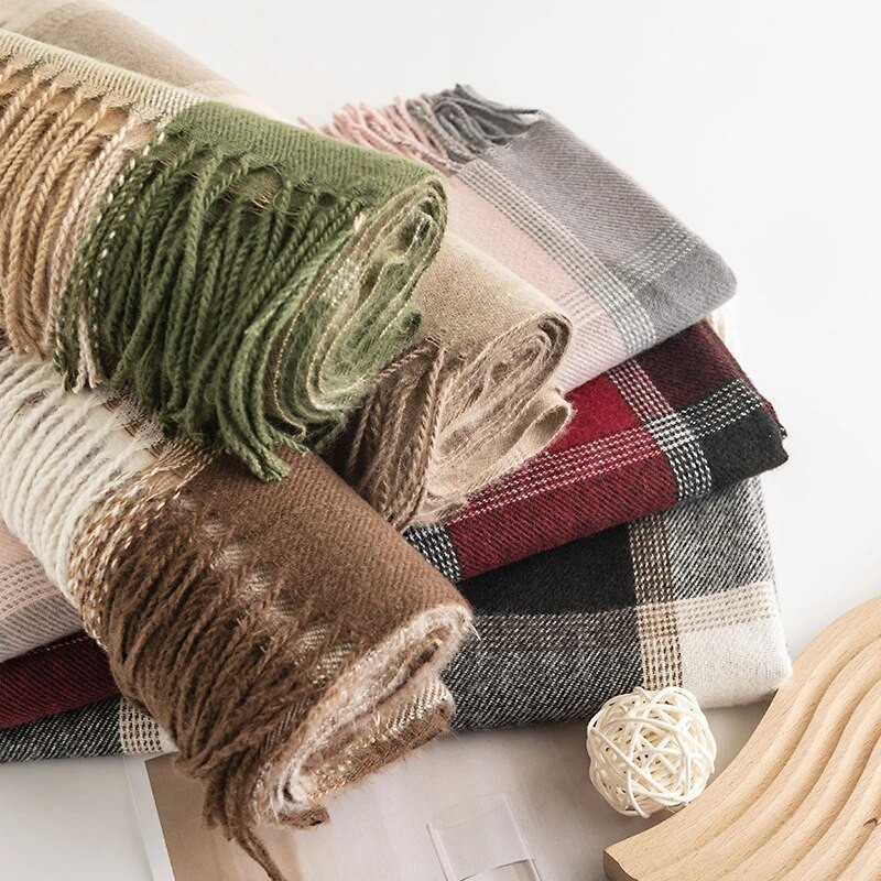 Γυναικείο φουλάρι, Μοδάτα μακριά καρό σάλια, μεγάλο πλέγμα Χειμερινά ζεστά κασκόλ Μεγάλα κασκόλ Δώρα για γυναίκες, κορίτσια