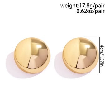 Ingemark Punk Smooth Round Big Ball Metal Stud Earrings for Women Classic Vintage Gold Color Piercing Earrings Steampunk Jewelry