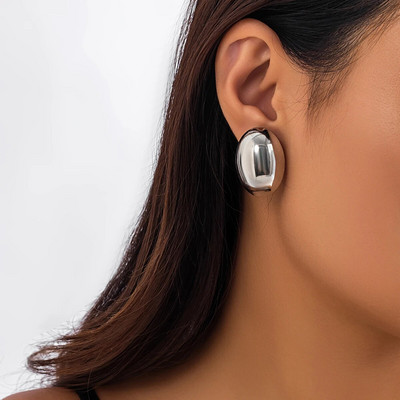 Ingemark Punk Smooth Kerek Nagy golyós Fém Fülbevaló Női Klasszikus Vintage Arany Szín Piercing Fülbevaló Steampunk Ékszer