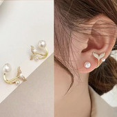 Ευρώπη και Αμερική 2023 Νέα ιδιοσυγκρασία Fishtail Pearl Earrings Fashion Personality Απλή πολυτελή γυναικεία σκουλαρίκια πάρτι