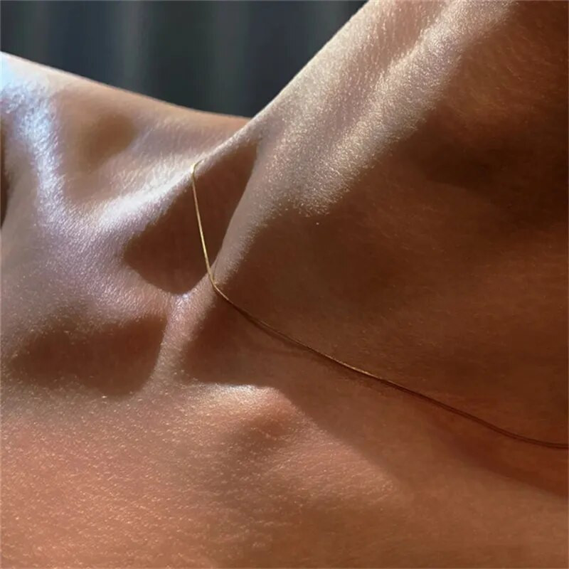 Vintage zlatna ogrlica od nehrđajućeg čelika sa zmijskim lancem za žene, modna ogrlica s lancem za ključnu kost, muški dodaci za nakit za zabavu