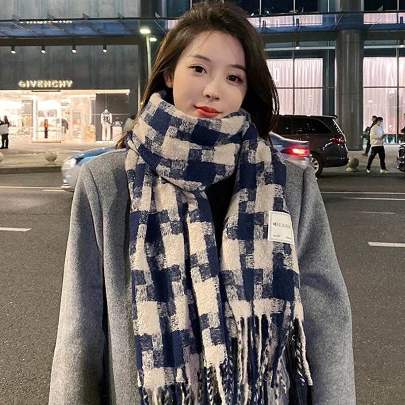 Γυναικείο μαντήλι μακρύ σάλι μόδας, μεγάλο κασκόλ, χειμωνιάτικο ζεστό δικτυωτό μεγάλο κασκόλ, προσωπική διακόσμηση, δώρο για γυναίκες κορίτσι