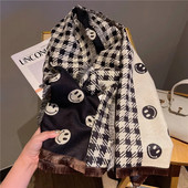 Luksuzni zimski topli ženski vuneni pleteni debeli dvostrani smajliji šal od kašmira, pašmina šal, ženski šalovi i šalovi