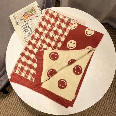 Luksuzni zimski topli ženski vuneni pleteni debeli dvostrani smajliji šal od kašmira, pašmina šal, ženski šalovi i šalovi