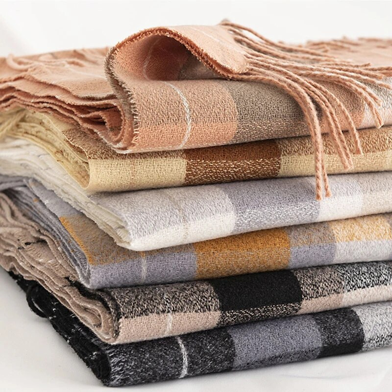 Ženski dugi karirani pokrivač šal, zdepast preveliki topli šal za zimu/jesen, veliki tartan šalovi, ženski darovi sa omotanim šalom