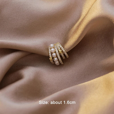 Prancūziškas perlų ausų segtukas moterims netikras auskarų vėrimas ausų rankogaliais Retro Elegantiškos netaisyklingos natūralaus perlų ausų segtukai ant auskarų Papuošalai Dovana