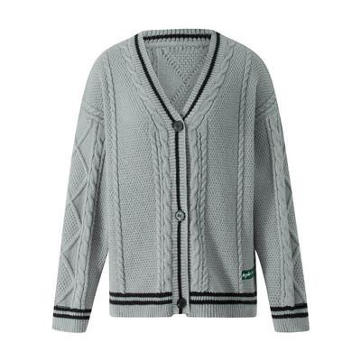 Γυναικεία χειμερινή πλεκτή ζακέτα με μακρυμάνικο V λαιμόκοψη Πλεκτό με κουμπιά