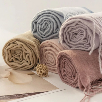 Дамски градиентен шал, супер мек луксозен класически кашмирен зимен шал, големи шалове