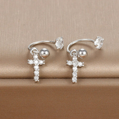 2PC nerūsējošā tērauda zelta krāsa minimāla kristāla zvaigzne ausu kniedes auskari sievietēm korejiešu spirālveida kniedes Tragus skrimšļa pīrsings rotaslietas