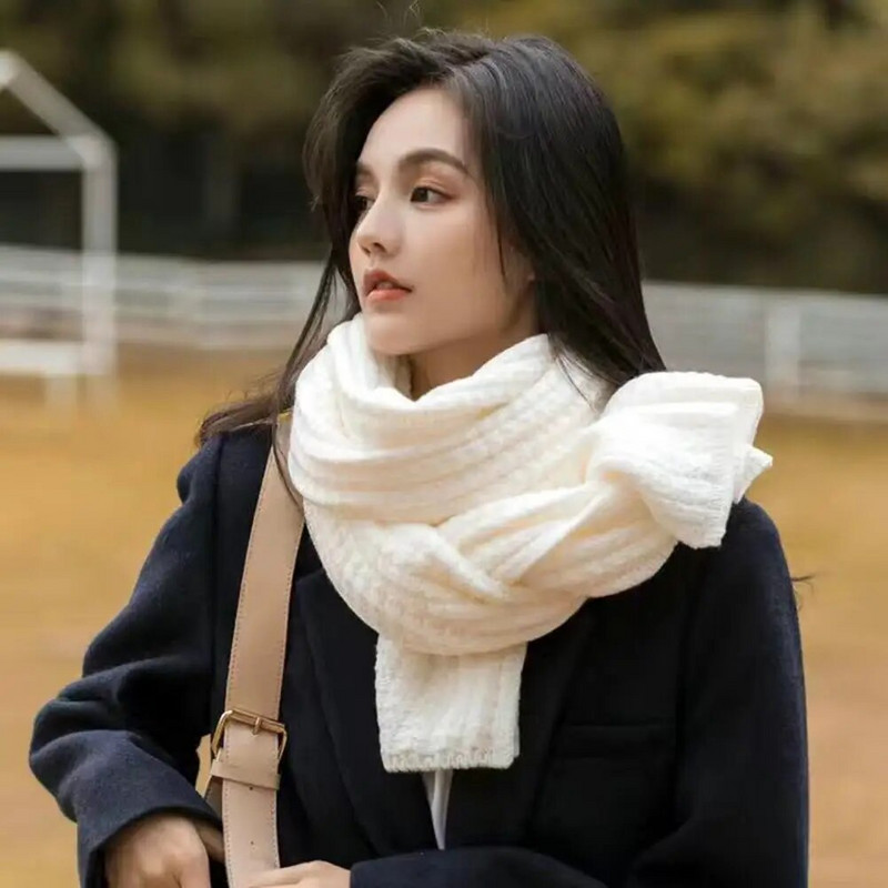 Sieviešu šalle Jauna ziemas trikotāžas modes gara šalle Sieviešu retro liela šalle Mīksta silta kašmira bieza vilnas šalle āra šalle