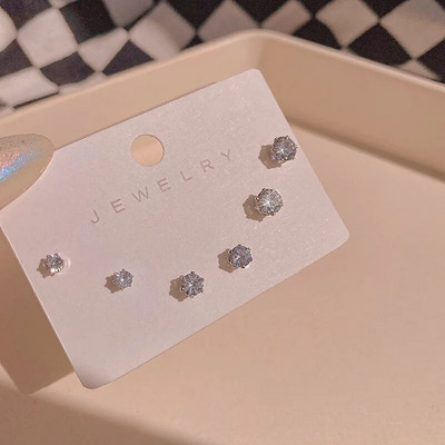 4PCS/SET Novi dizajn zlatno-srebrne metalne geometrijske nepravilne lančane naušnice s kopčom za žene bez probušenih ušiju 2022.